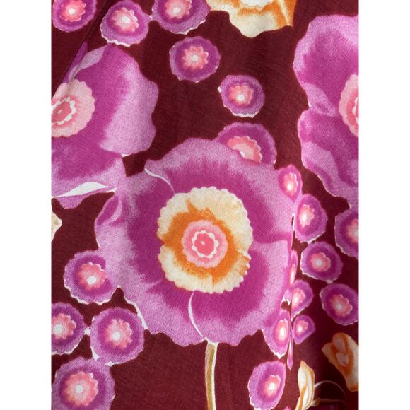 Vintage 70s Bouncing Bertha's Banana Blanket Red Flower Short Kimono Size Medium - Picture 5 of 6